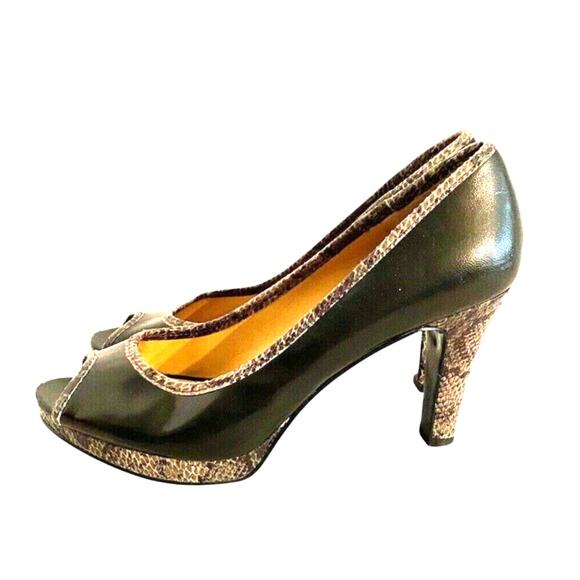 Nine West Peep Toe High Heel Pumps Platforms Shoes - Picture 3 of 8